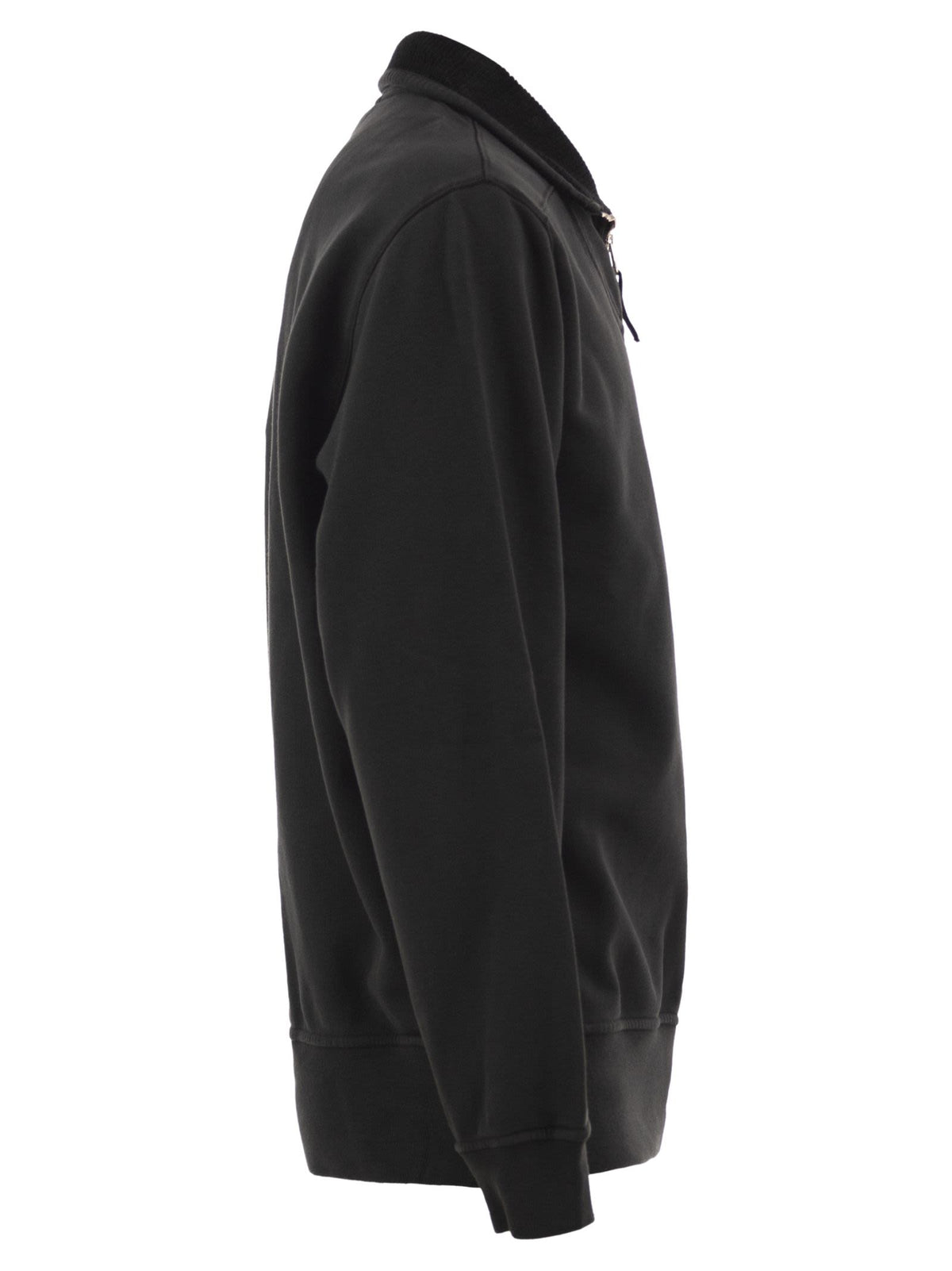 Stone Island Men Cotton Sweatshirt With High Neck And Half Zip