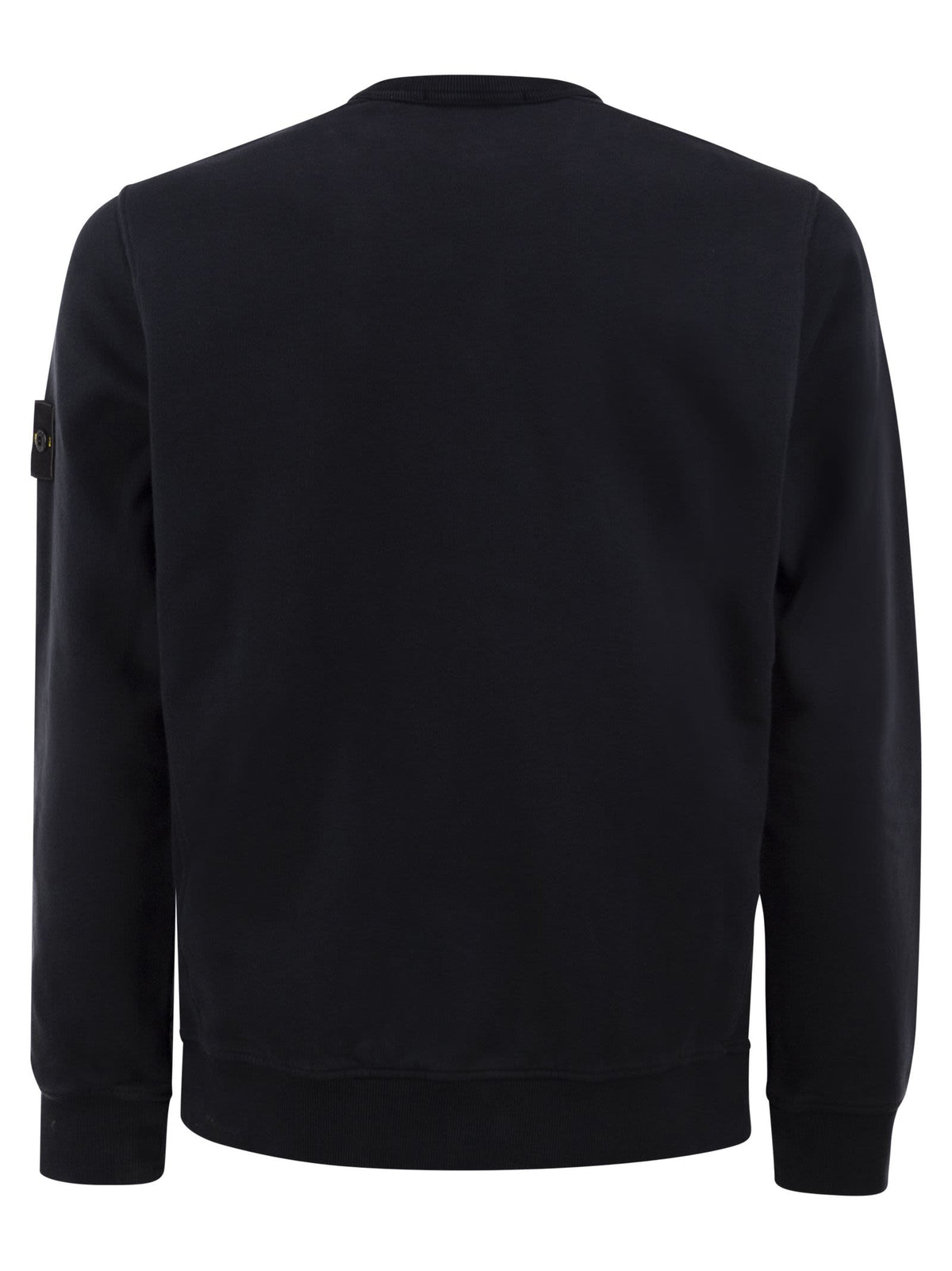 Stone Island Men Cotton Crew Neck Sweatshirt With Compass Badge