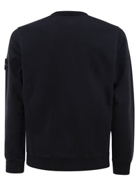 Stone Island Men Cotton Crew Neck Sweatshirt With Compass Badge
