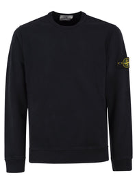 Stone Island Men Cotton Crew Neck Sweatshirt With Compass Badge