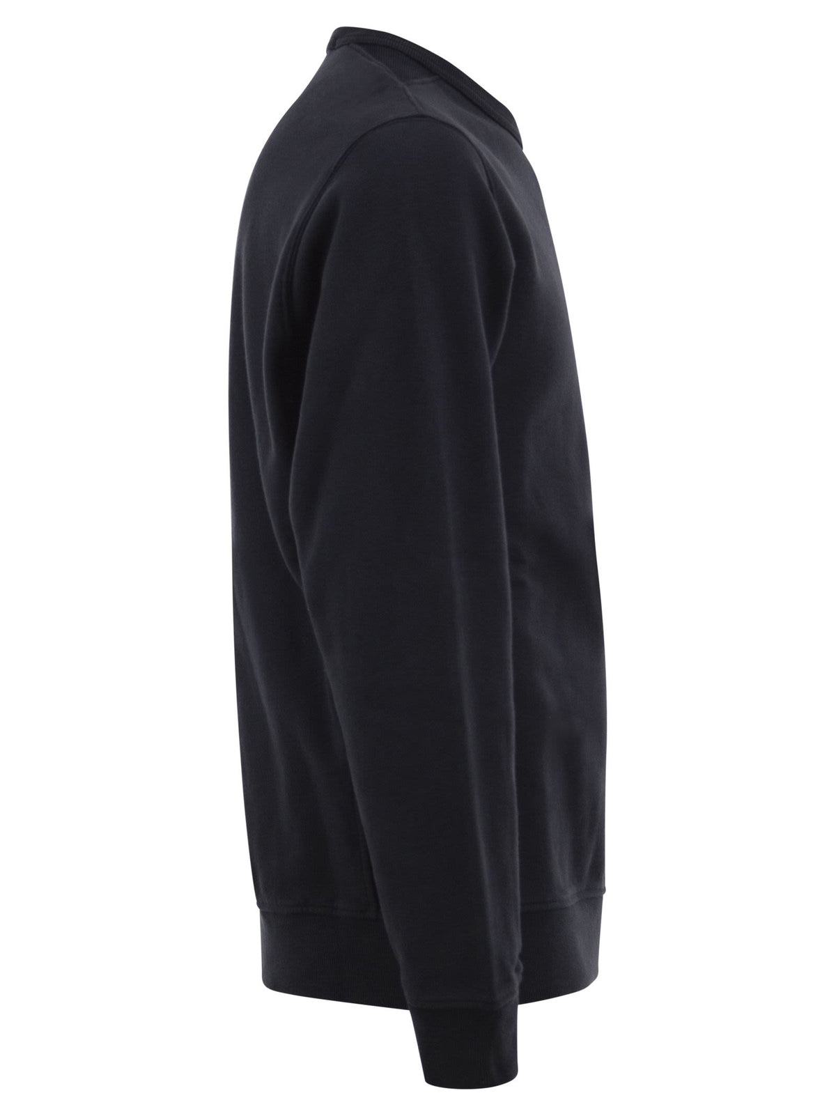 Stone Island Men Cotton Crew Neck Sweatshirt With Compass Badge