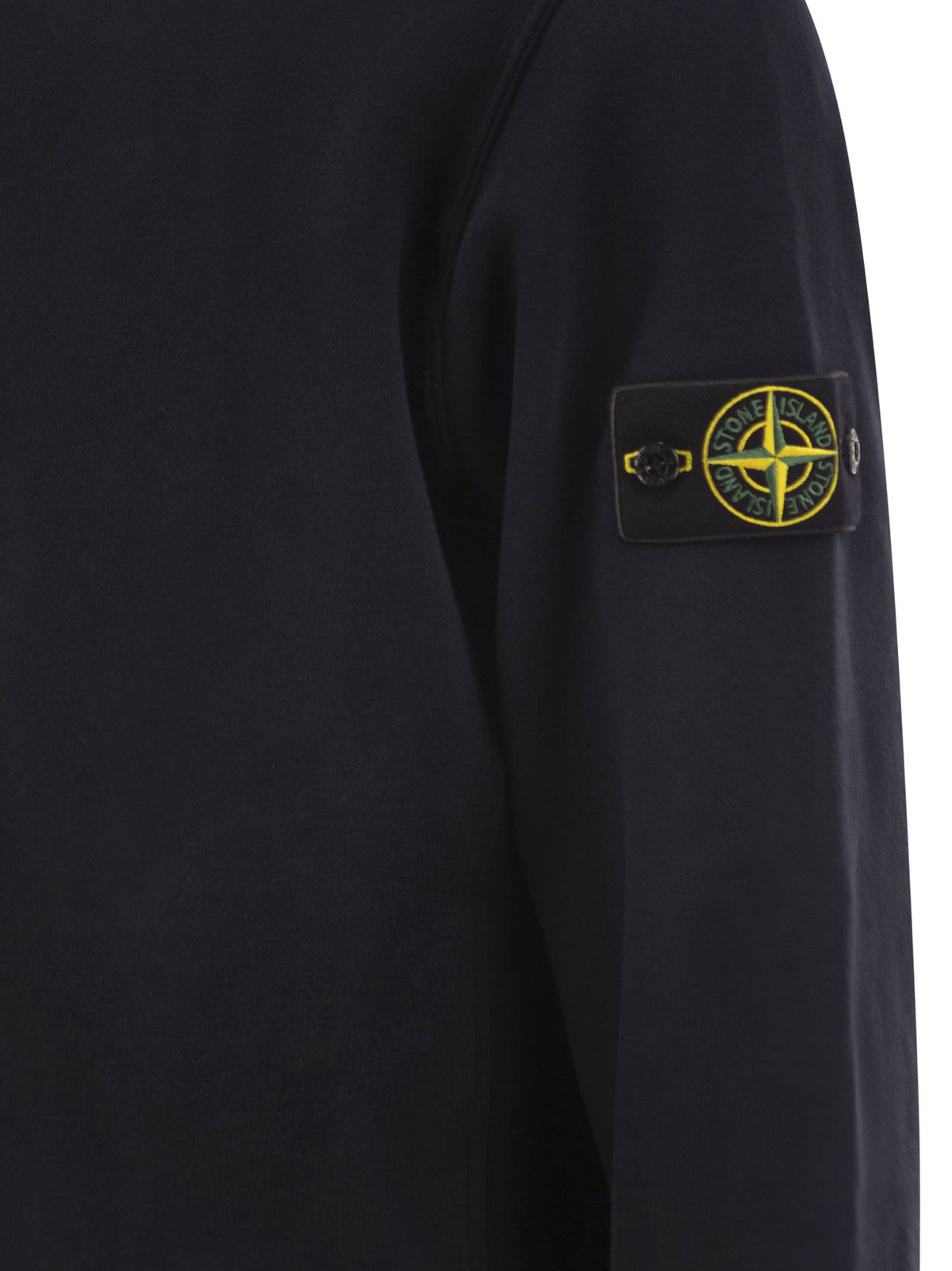 Stone Island Men Cotton Crew Neck Sweatshirt With Compass Badge