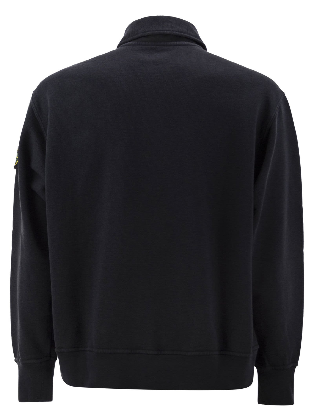 Stone Island Men Cotton Sweatshirt With Polo Collar