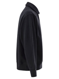 Stone Island Men Cotton Sweatshirt With Polo Collar