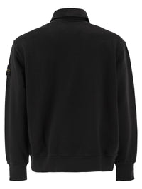 Stone Island Men Cotton Sweatshirt With Polo Collar