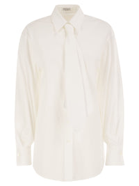 Brunello Cucinelli Women Stretch Cotton Shirt With Tie
