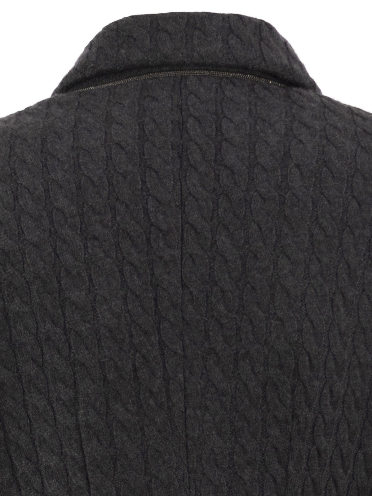 Brunello Cucinelli Women Double-Breasted Cashmere Cable-Knit Blazer