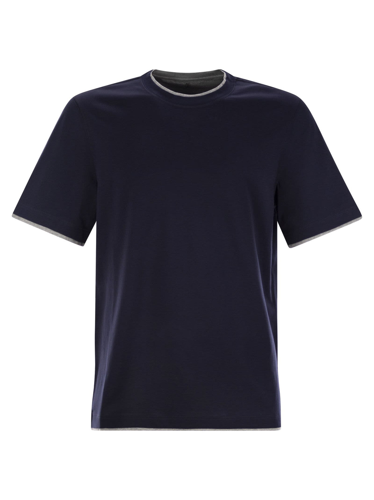 Brunello Cucinelli Men Slim Fit Crew-Neck T-Shirt In Lightweight Cotton Jersey