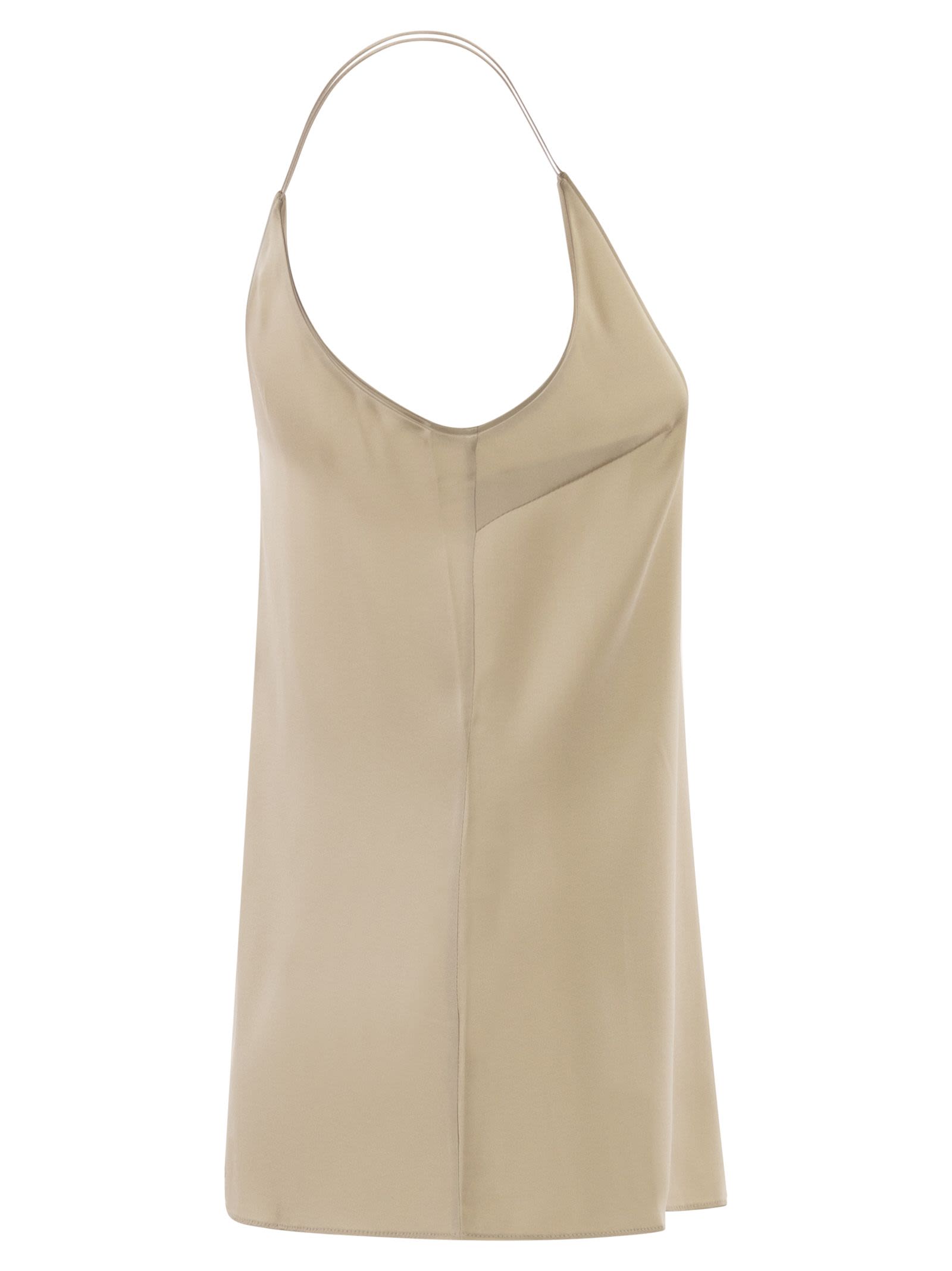 Brunello Cucinelli Women Stretch Silk Satin Top – Bluefly