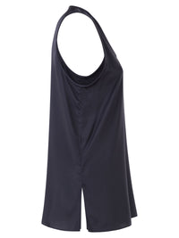 Brunello Cucinelli Women Stretch Silk Satin Crew Neck Top