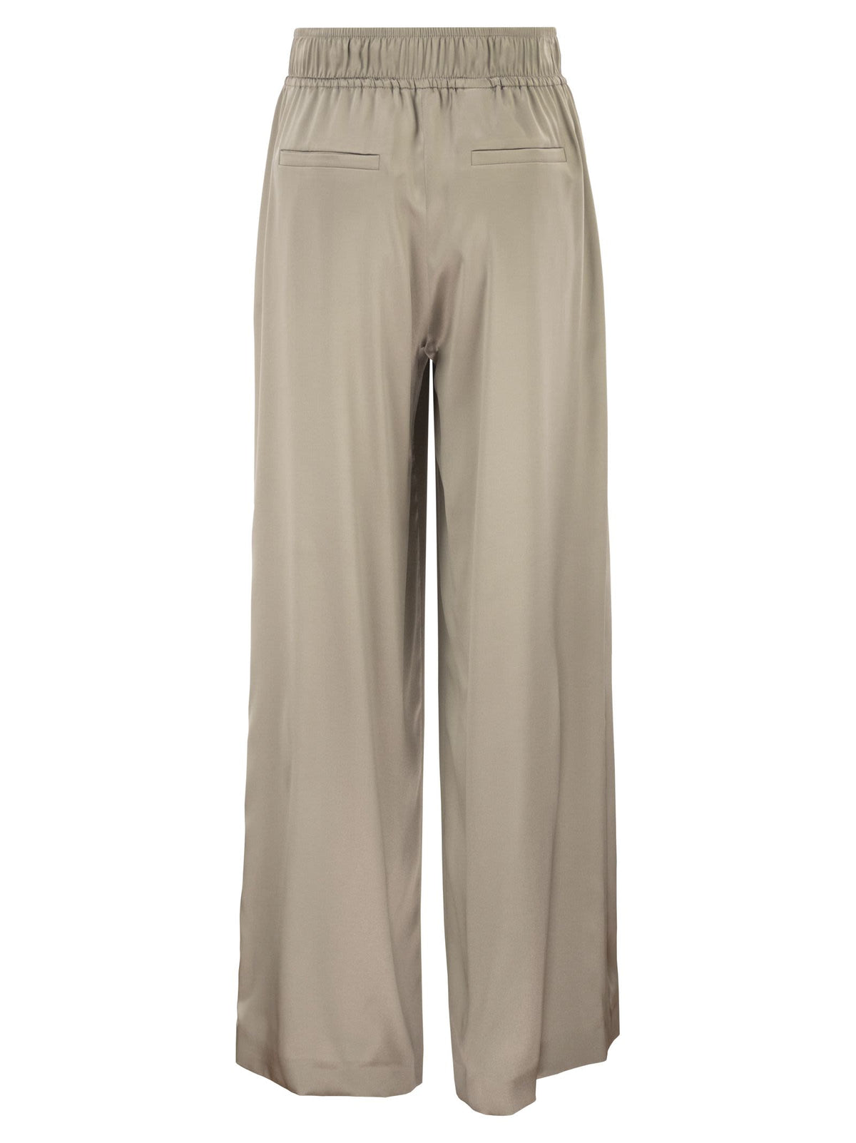 Brunello Cucinelli Women Track Trousers In Stretch Silk Satin
