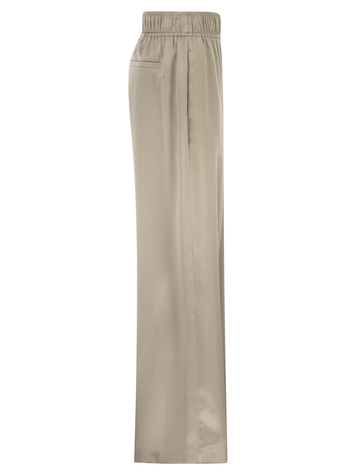 Brunello Cucinelli Women Track Trousers In Stretch Silk Satin
