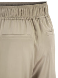 Brunello Cucinelli Women Track Trousers In Stretch Silk Satin
