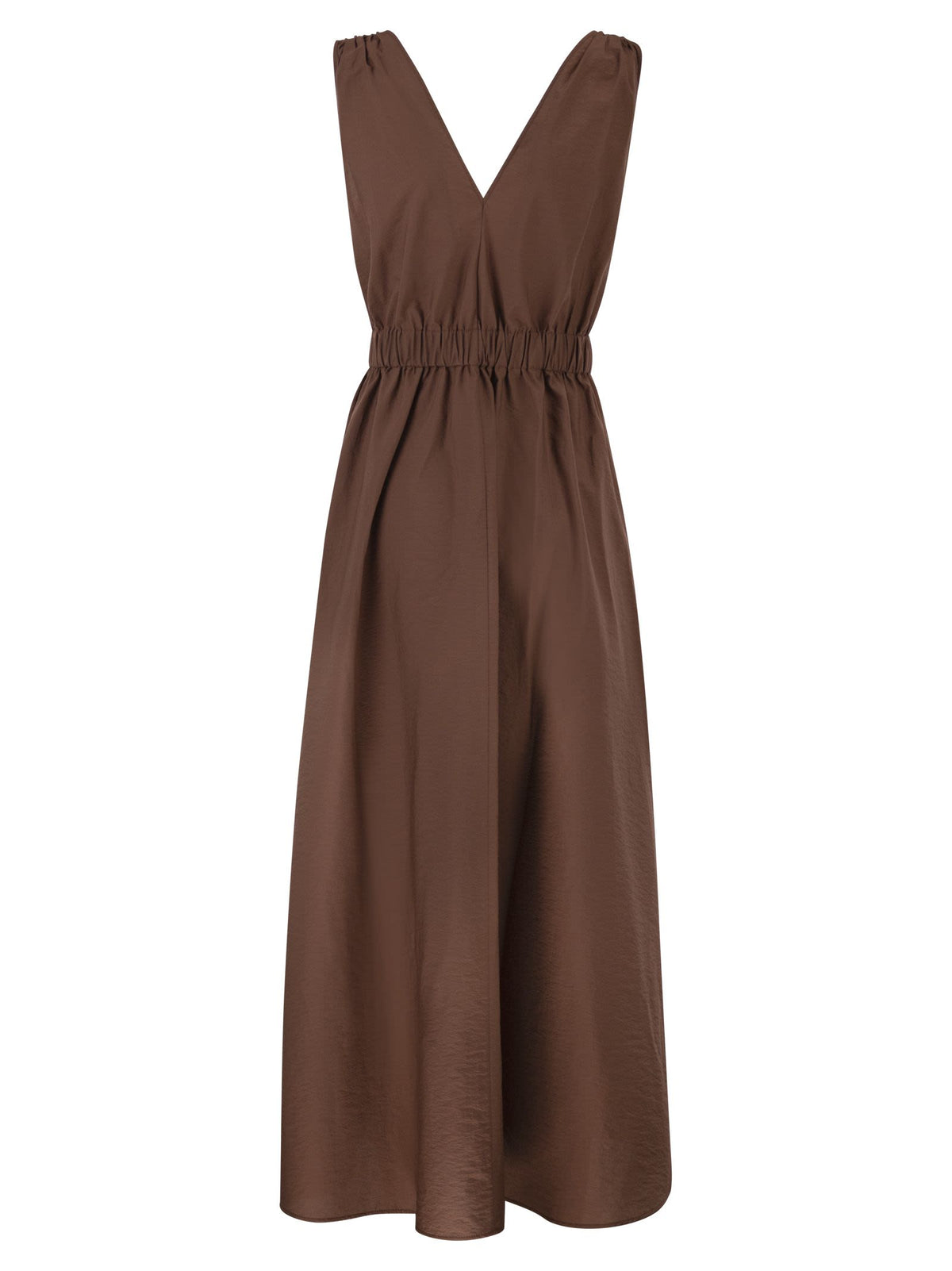 BRUNELLO CUCINELLI Brunello Cucinelli Women Techno Cotton Poplin Dress With Belt And Precious Shoulder Detail