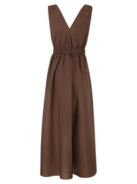 BRUNELLO CUCINELLI Brunello Cucinelli Women Techno Cotton Poplin Dress With Belt And Precious Shoulder Detail