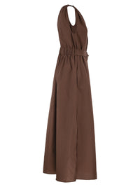 BRUNELLO CUCINELLI Brunello Cucinelli Women Techno Cotton Poplin Dress With Belt And Precious Shoulder Detail