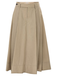 Brunello Cucinelli Women Sartorial Skirt In Techno Cotton Poplin With Jewellery