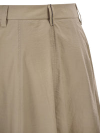 Brunello Cucinelli Women Sartorial Skirt In Techno Cotton Poplin With Jewellery