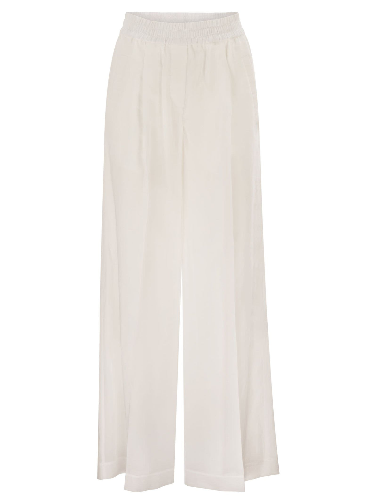 Brunello Cucinelli Women Loose Track Trousers In Cotton Organza
