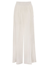 Brunello Cucinelli Women Loose Track Trousers In Cotton Organza
