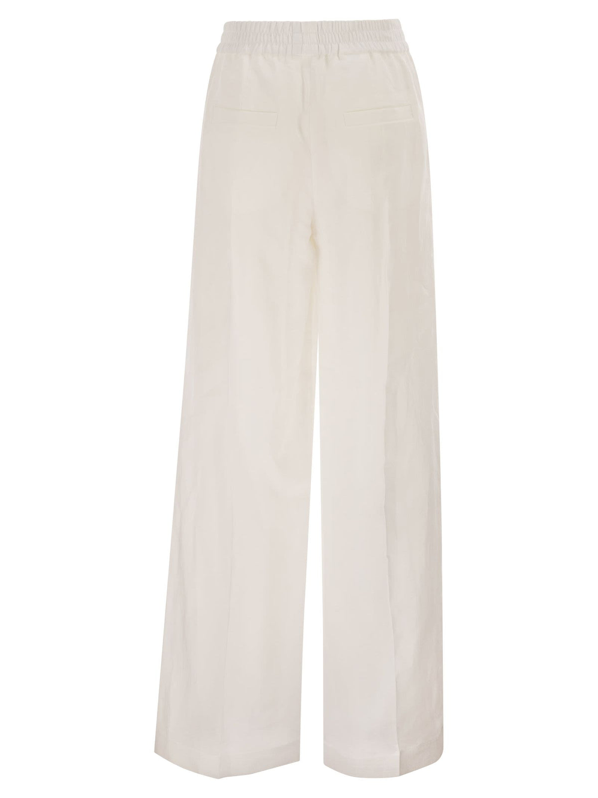 Brunello Cucinelli Women Loose Track Trousers In Cotton Organza