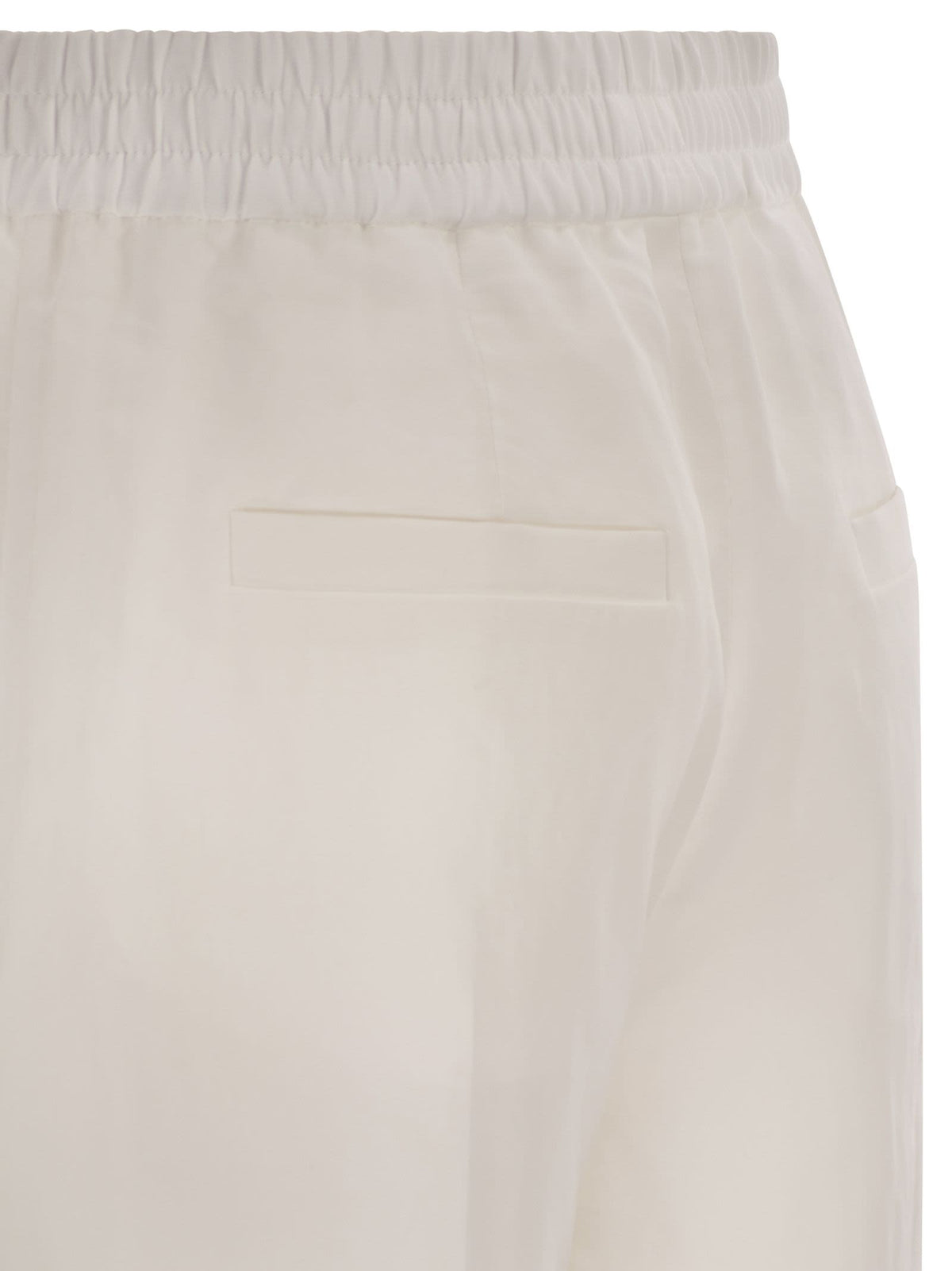 Brunello Cucinelli Women Loose Track Trousers In Cotton Organza