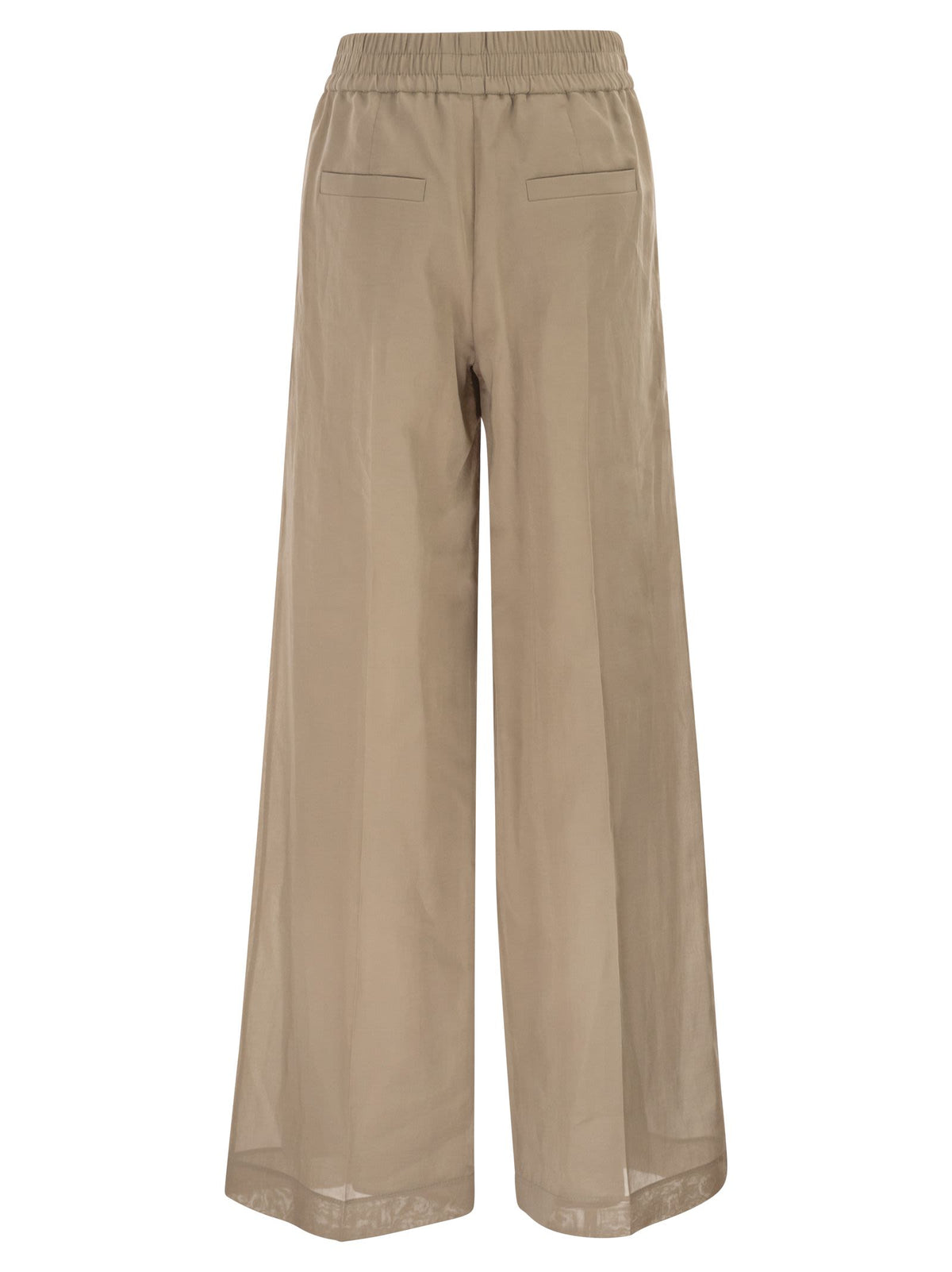 Brunello Cucinelli Women Loose Track Trousers In Cotton Organza