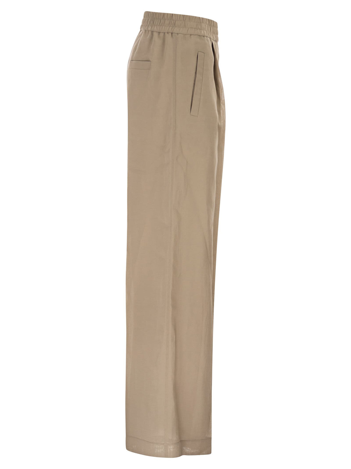 Brunello Cucinelli Women Loose Track Trousers In Cotton Organza