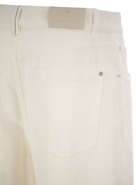 Brunello Cucinelli Women Relaxed Trousers In Dyed Denim With Jewellery