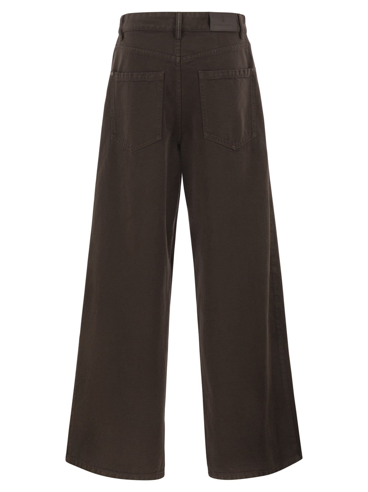 Brunello Cucinelli Women Relaxed Trousers In Dyed Denim With Jewellery