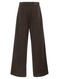 Brunello Cucinelli Women Relaxed Trousers In Dyed Denim With Jewellery