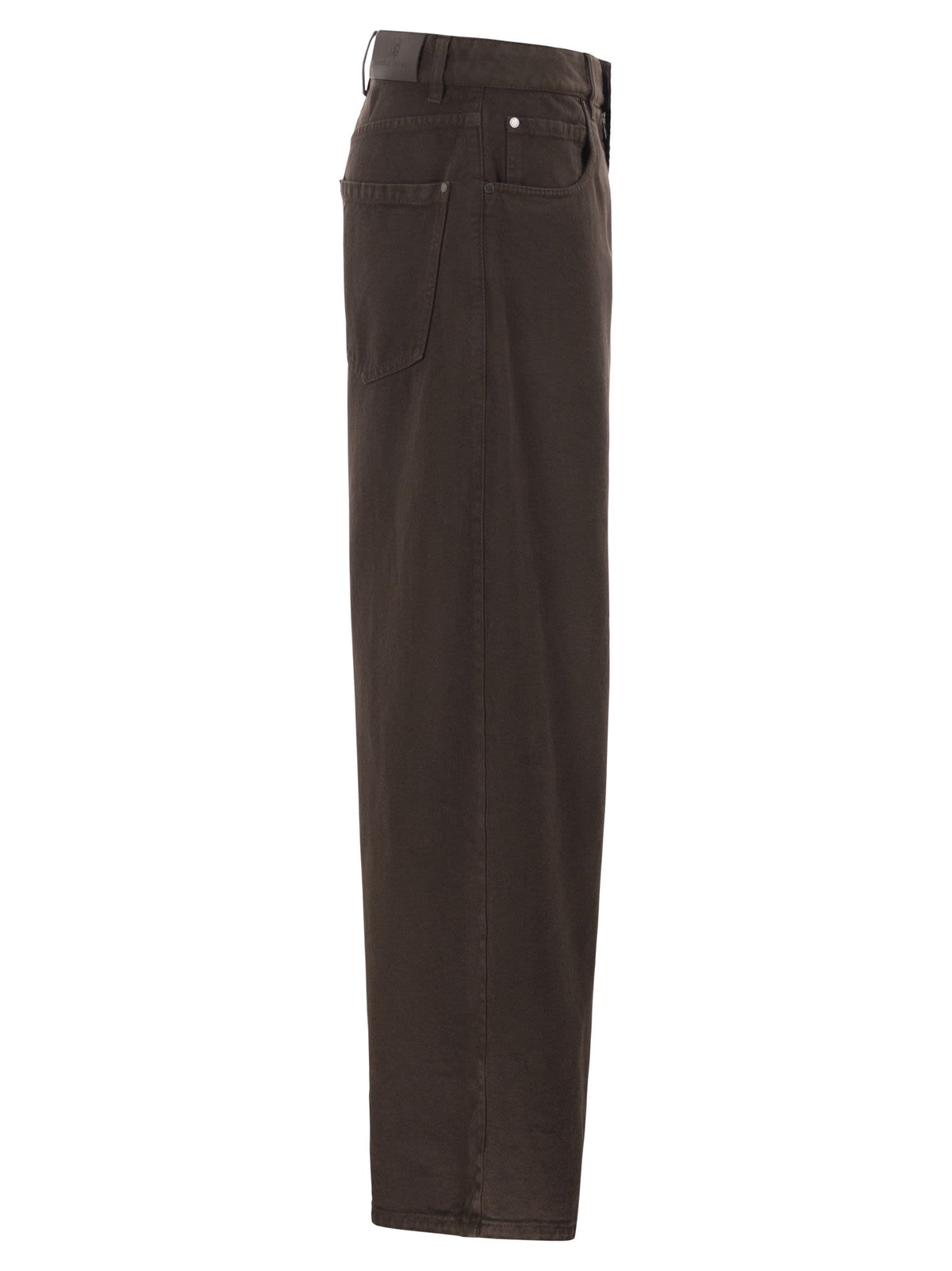 Brunello Cucinelli Women Relaxed Trousers In Dyed Denim With Jewellery