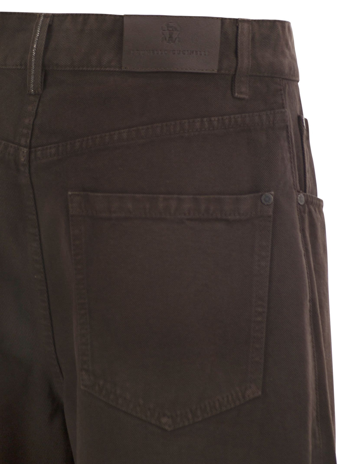 Brunello Cucinelli Women Relaxed Trousers In Dyed Denim With Jewellery