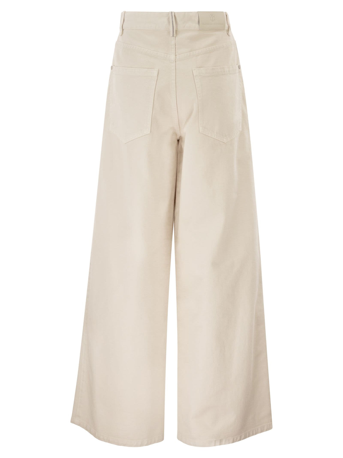 Brunello Cucinelli Women Relaxed Trousers In Dyed Denim With Jewellery+