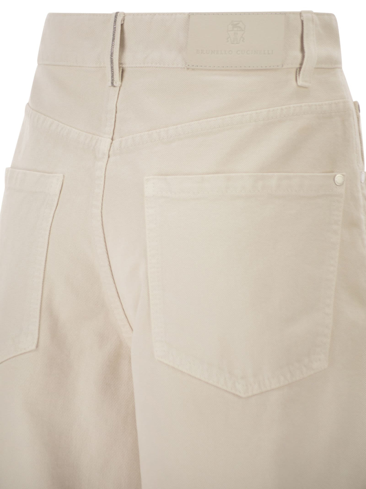 Brunello Cucinelli Women Relaxed Trousers In Dyed Denim With Jewellery+