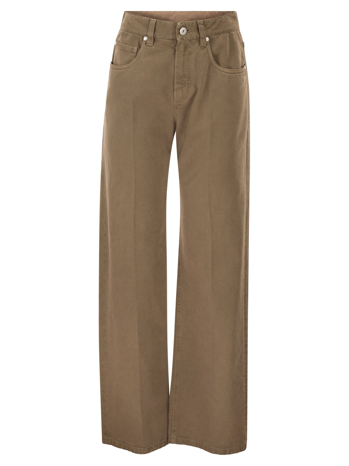 Brunello Cucinelli Women Contemporary Loose Trousers In Dyed Denim