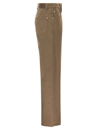 Brunello Cucinelli Women Contemporary Loose Trousers In Dyed Denim