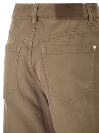 Brunello Cucinelli Women Contemporary Loose Trousers In Dyed Denim
