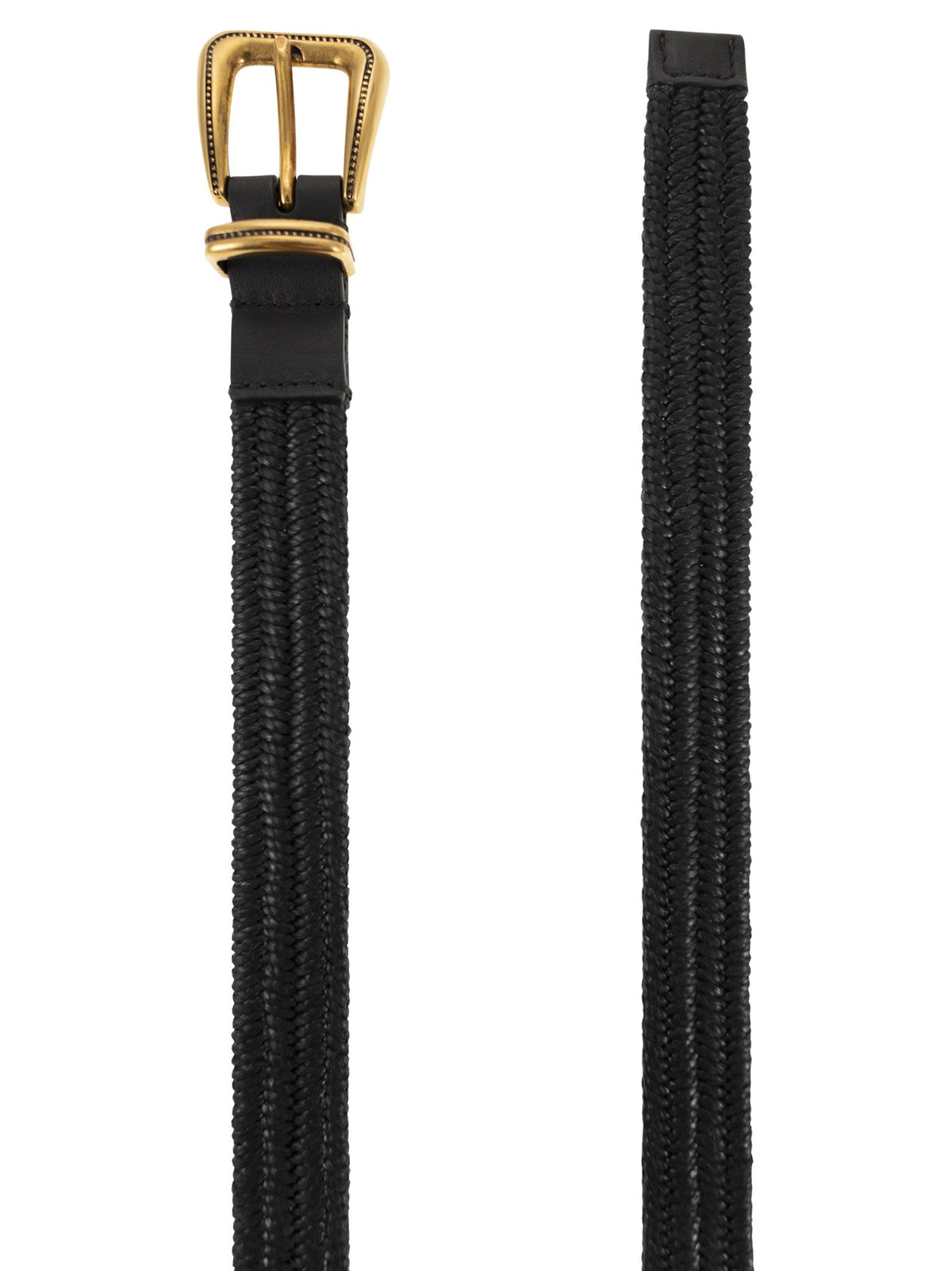 Brunello Cucinelli Women Rustic Woven Linen Belt