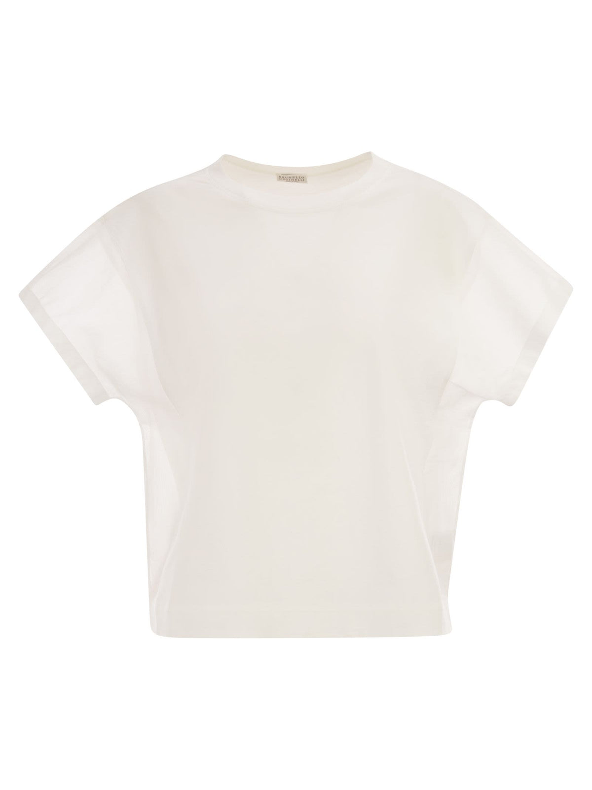 BRUNELLO CUCINELLI Brunello Cucinelli Women Cotton T-Shirt With Sleeves And Transparent Side Inserts