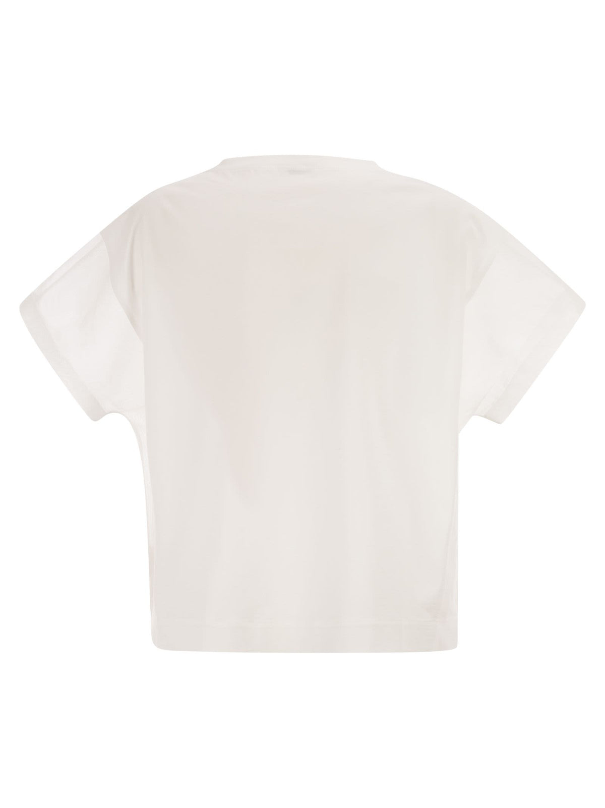 BRUNELLO CUCINELLI Brunello Cucinelli Women Cotton T-Shirt With Sleeves And Transparent Side Inserts