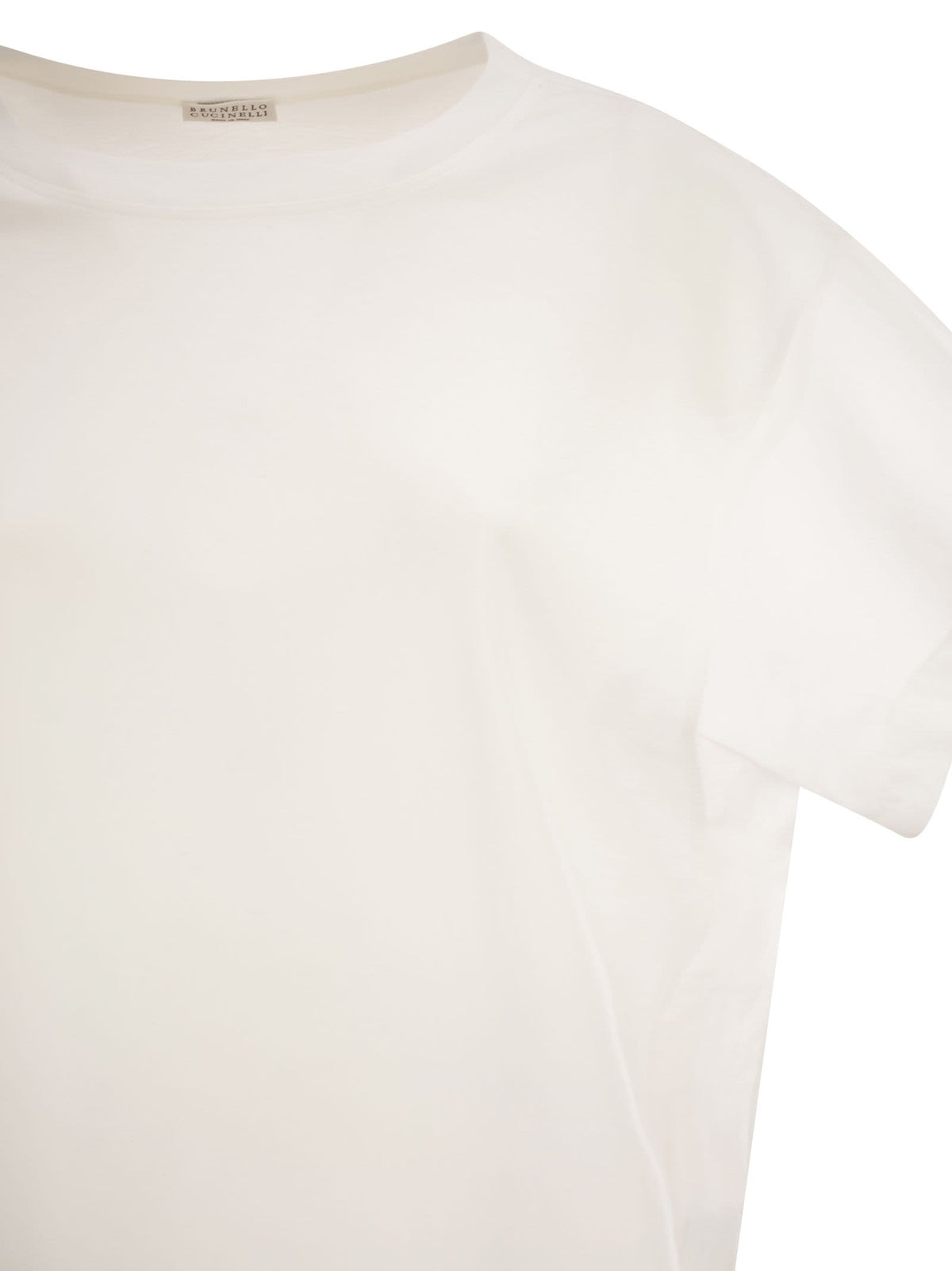 BRUNELLO CUCINELLI Brunello Cucinelli Women Cotton T-Shirt With Sleeves And Transparent Side Inserts
