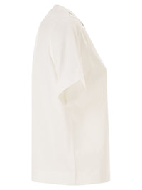 Brunello Cucinelli Women Cotton Jersey T-Shirt With Shiny Trims