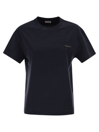 BRUNELLO CUCINELLI Brunello Cucinelli Women Cotton Jersey T-Shirt With Shiny Tab