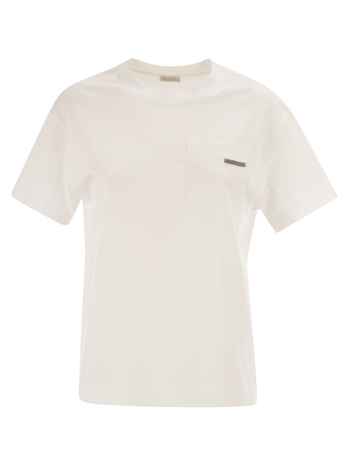 BRUNELLO CUCINELLI Brunello Cucinelli Women Cotton Jersey T-Shirt With Shiny Tab