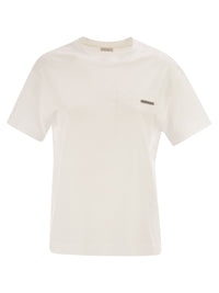 BRUNELLO CUCINELLI Brunello Cucinelli Women Cotton Jersey T-Shirt With Shiny Tab