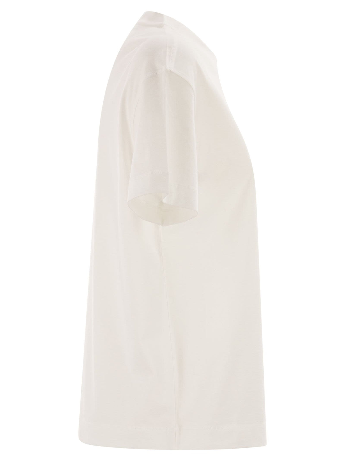 BRUNELLO CUCINELLI Brunello Cucinelli Women Cotton Jersey T-Shirt With Shiny Tab