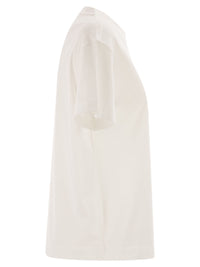 BRUNELLO CUCINELLI Brunello Cucinelli Women Cotton Jersey T-Shirt With Shiny Tab