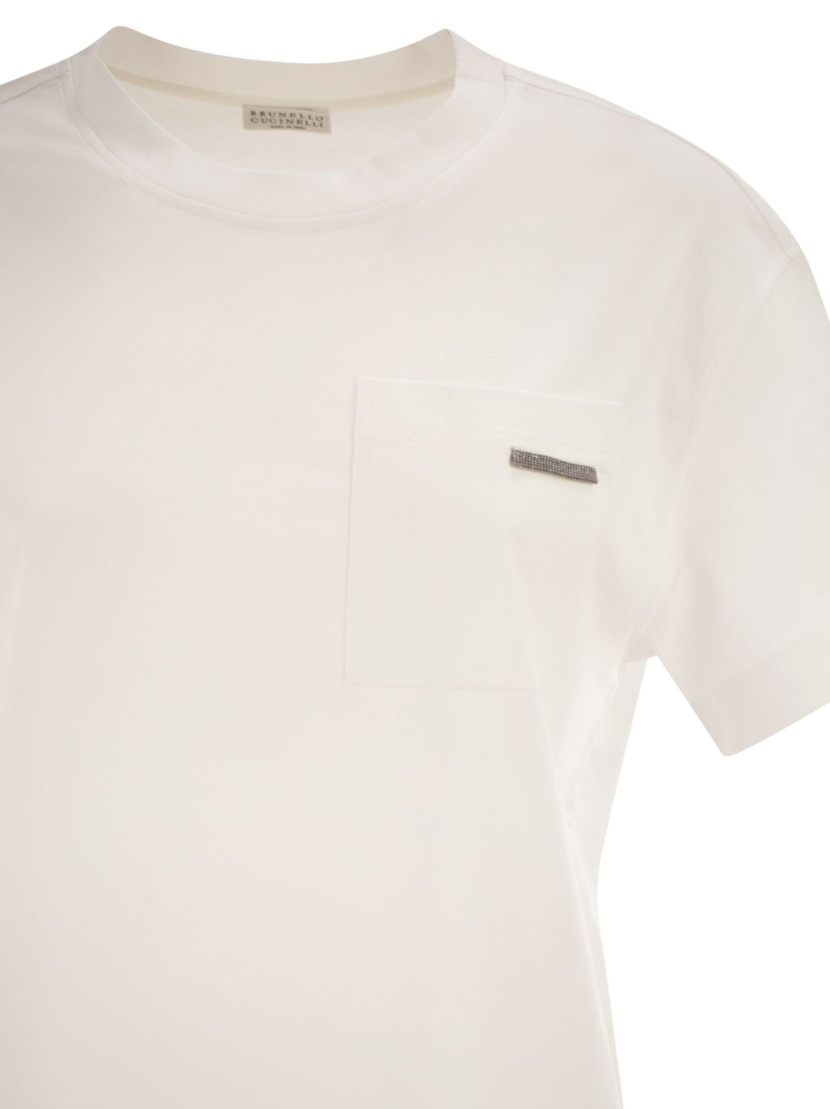 BRUNELLO CUCINELLI Brunello Cucinelli Women Cotton Jersey T-Shirt With Shiny Tab