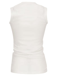 Brunello Cucinelli Women Stretch Cotton Rib Jersey Top With "Precious Insert"